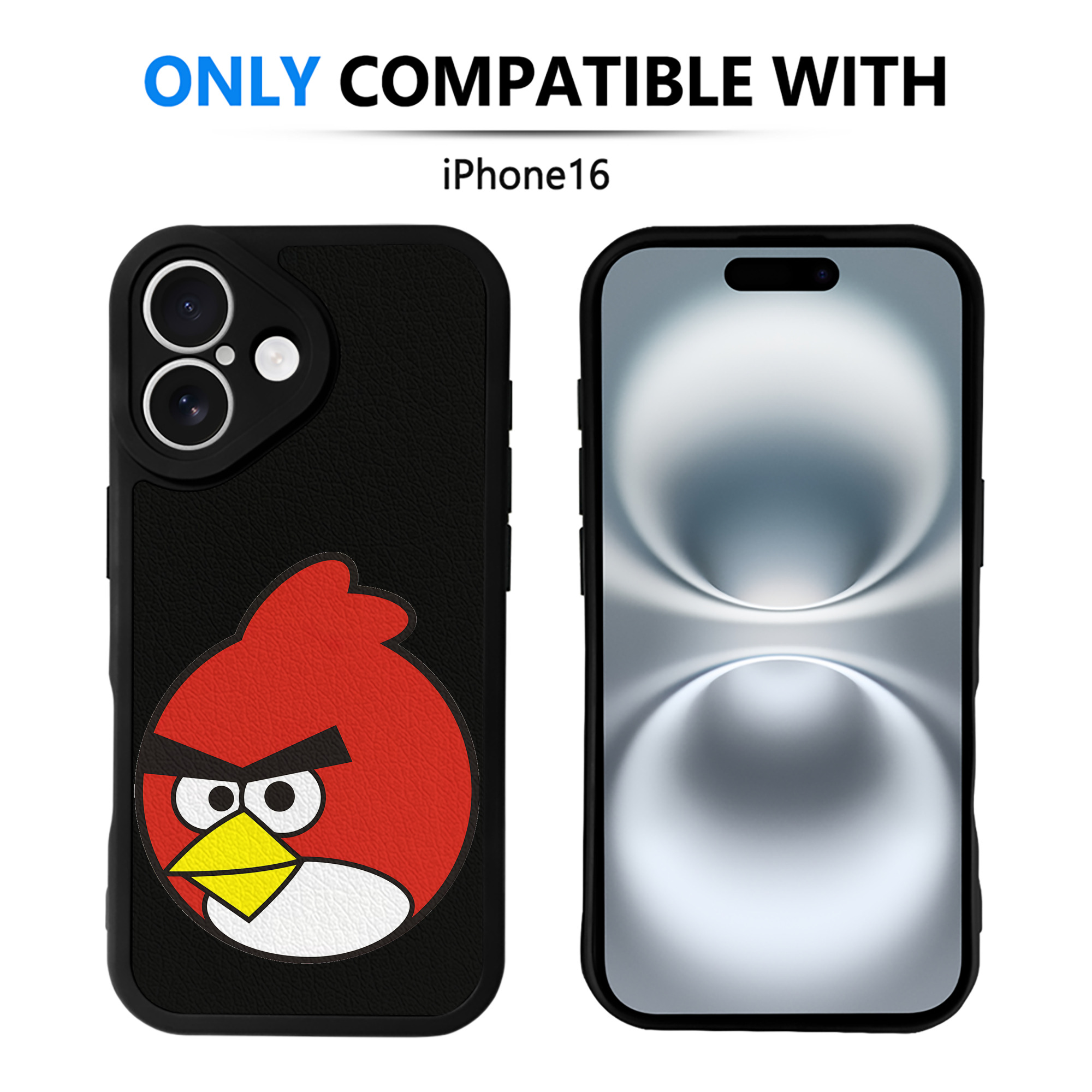 （画像用） Angry Birds アングリーバード 【iPhone 16シリーズ対応】シリコンスマホケース（レザー調） 材質：シリコン